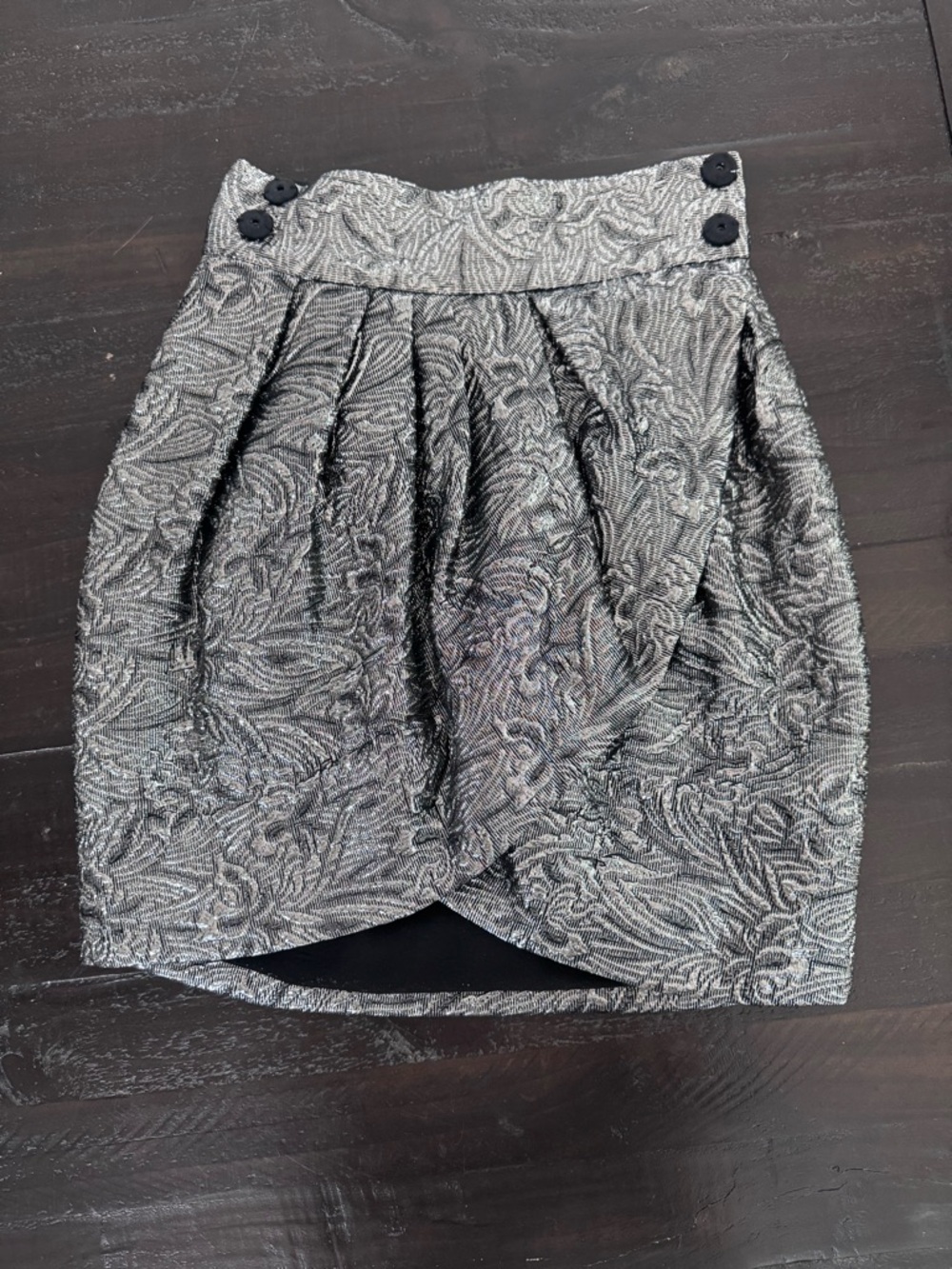 Isabel Marant Silver Brocade Tulip Mini Skirt